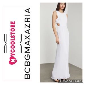 BCBG 2/4 White Long Cocktail Prom Beach dress